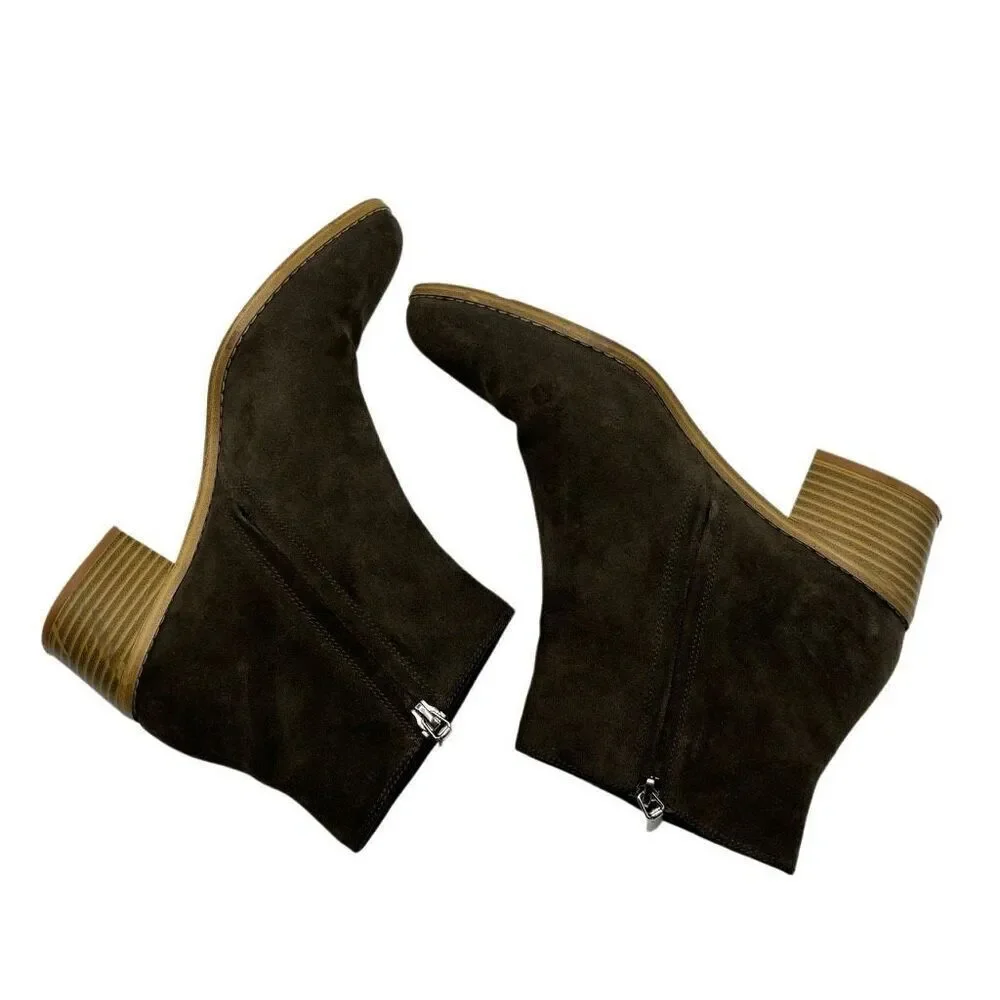 Clarks‎ Breccan Myth Suede Ankle Boots Khaki Olive Size 7.5